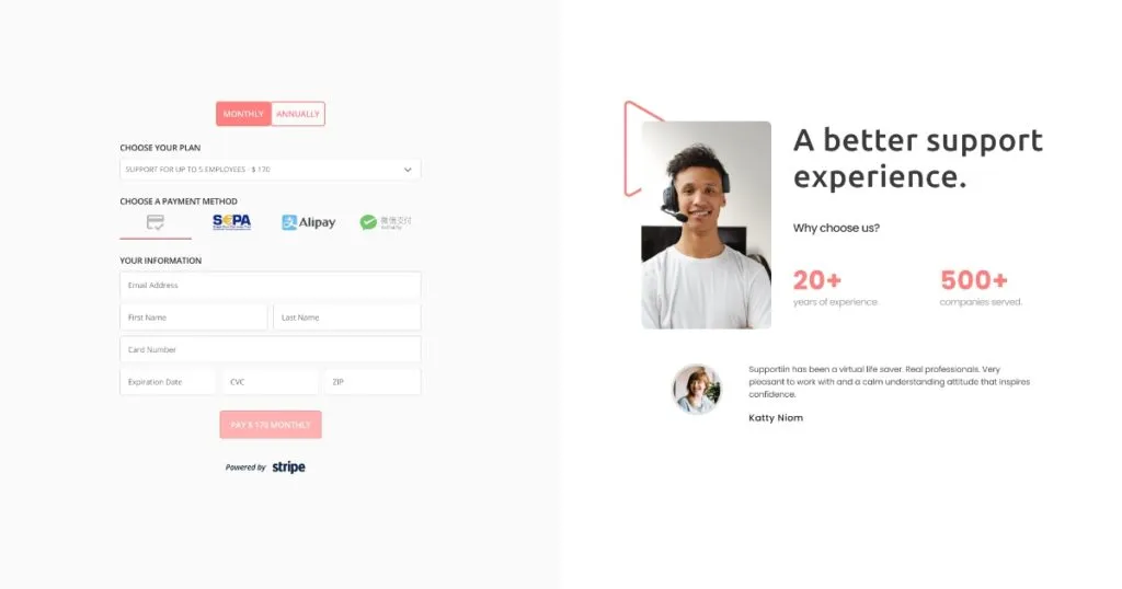 IT / Support Rep Elementor Page Template