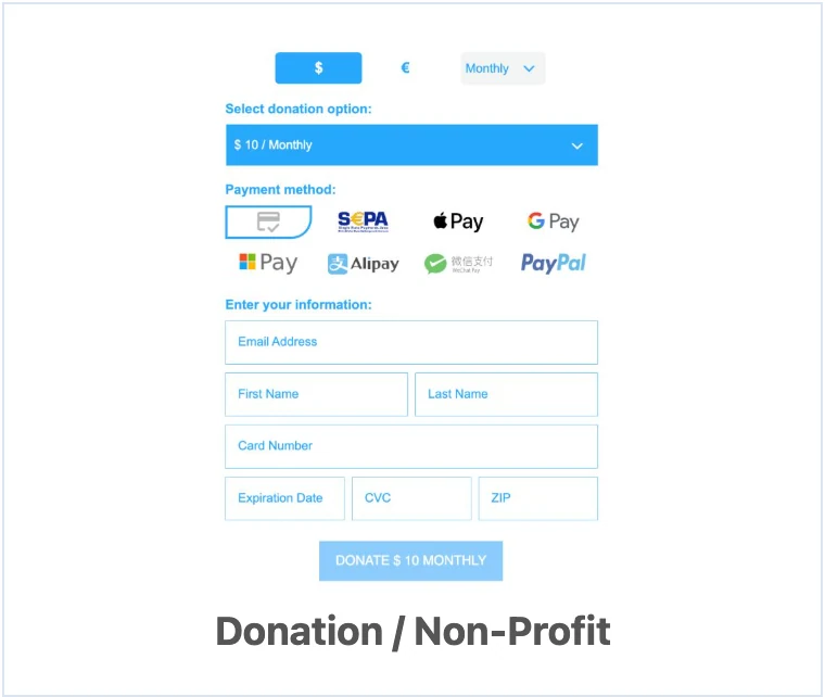 Donation / Nonprofit Payment Form Template preview