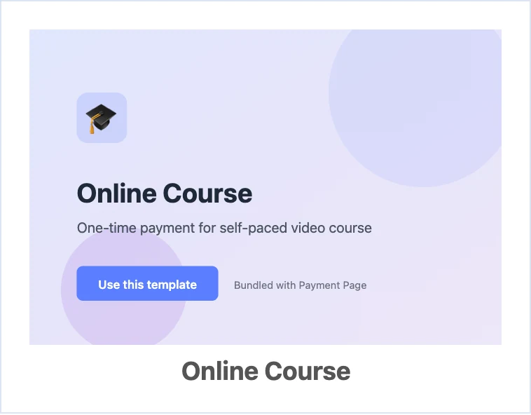 Online Course Payment Form Template