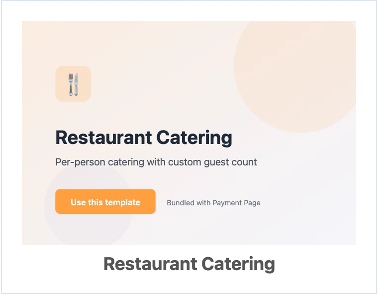 Restaurant Catering Payment Form Template